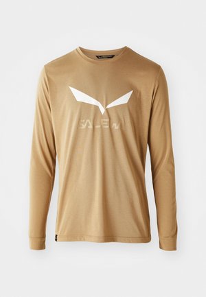Salewa SOLIDLOGO DRY TEE - Long sleeved top - quicksand