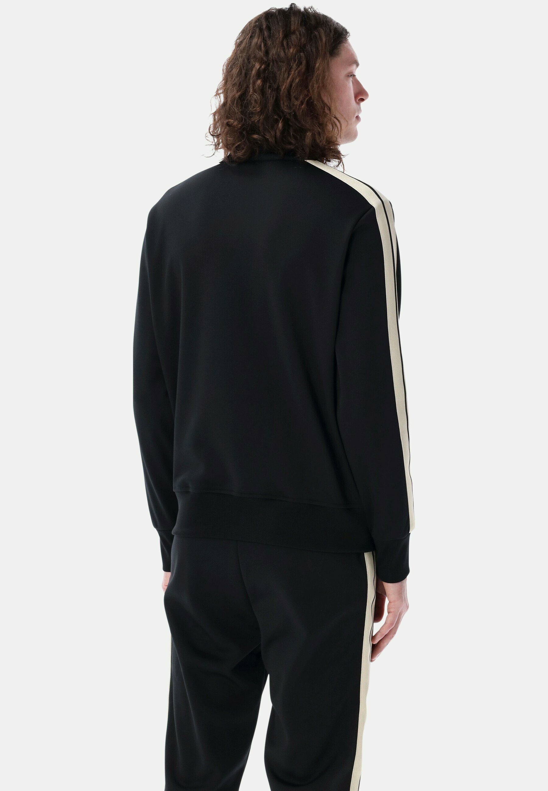 スウェット・トレーナー Palm Angels Black White Zip Sweatshirt Palm Angels 2-Pockets Track Sweatshirt with Zipped Closure