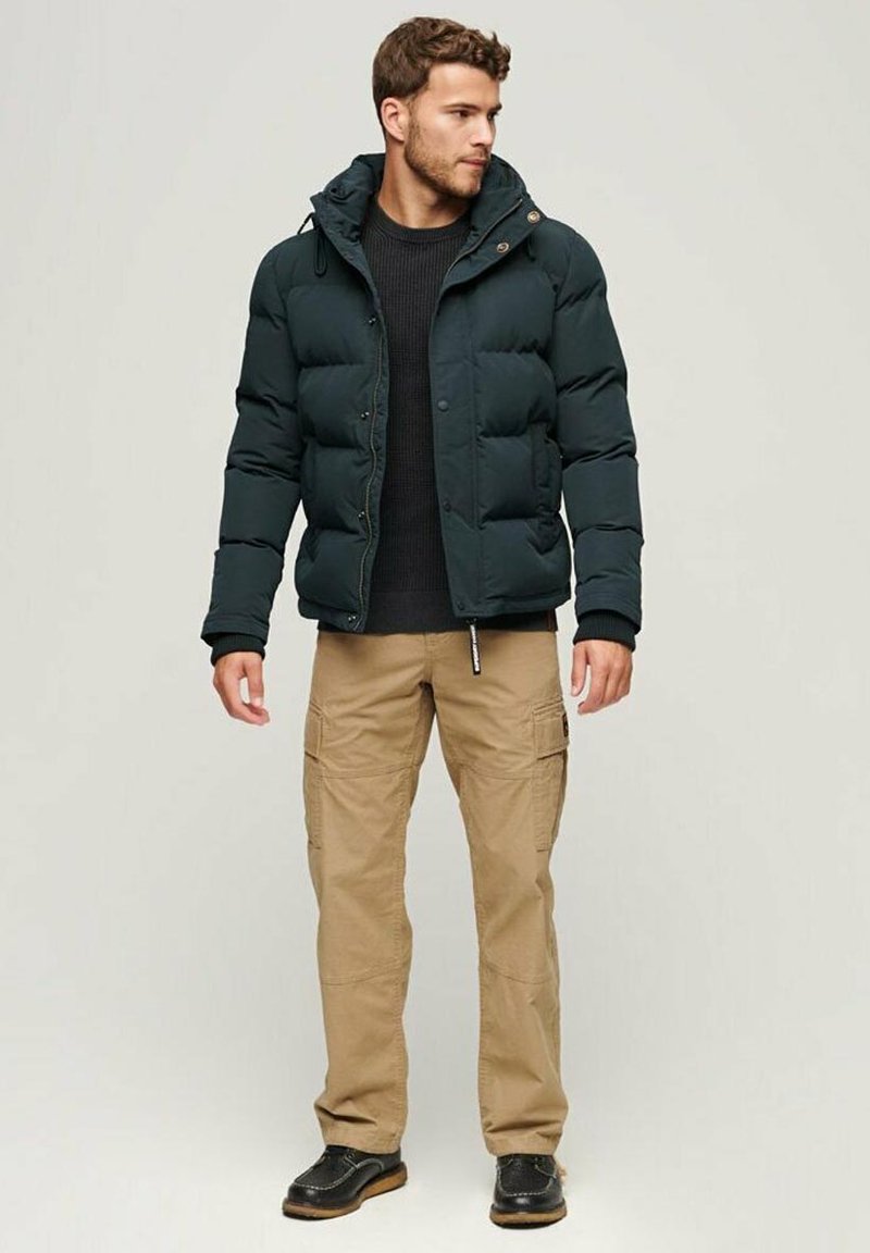 Superdry EVEREST HOODED PUFFER Winter jacket nordic chrome navy
