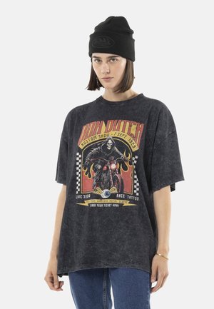 RELAX FIT COL ROND AVEC PRINT DEVANT LIVE SHOW - T-shirt imprimé - noir