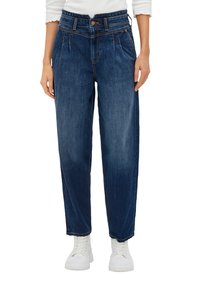 s.Oliver KAROLIN HIGH RISE - Jeans Tapered Fit - dunkelblau