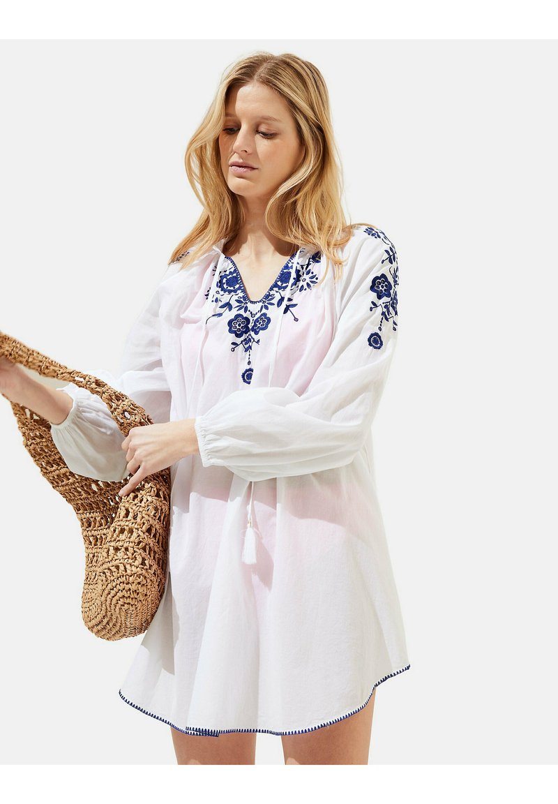 Marks & Spencer BEACH COVER UP KAFTAN Bluse white mix/flerfarvet