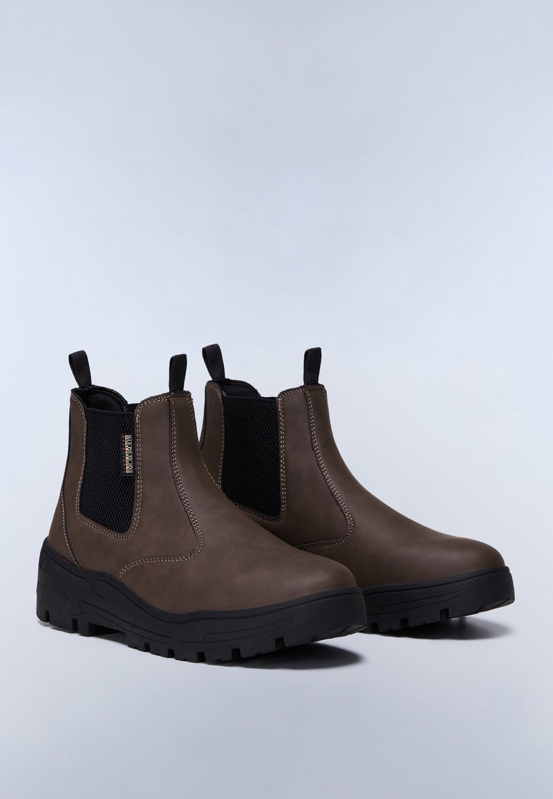 Bottes Napapijri Trygve Hi Lace Homme Taille 43 - Cognac/marron Foncé - Cuir Suédé - Portées Une Fois, Comme Neuves