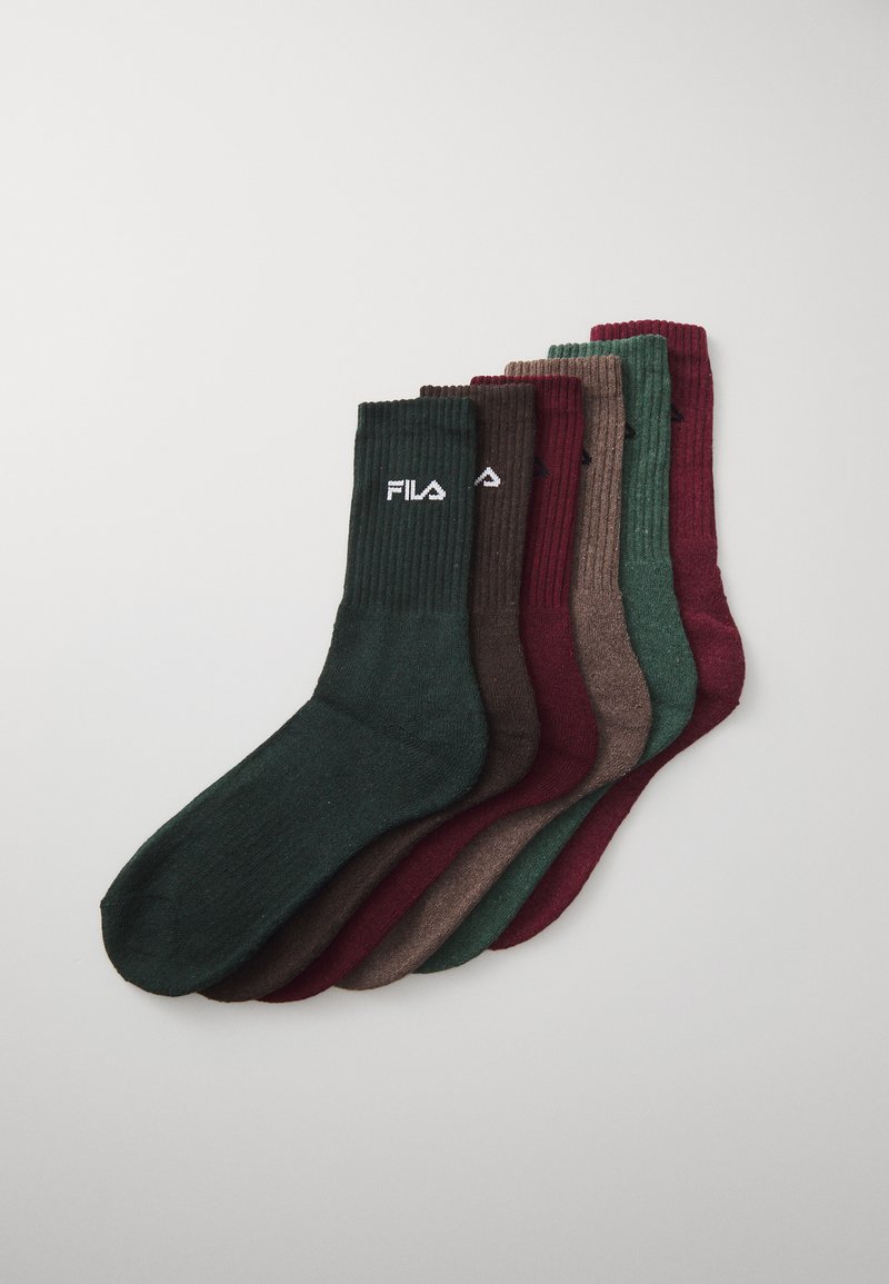 Fila TENNIS SOCKS UNISEX 6 PACK - Calze - bole/latte/jade/olive/grape/claret