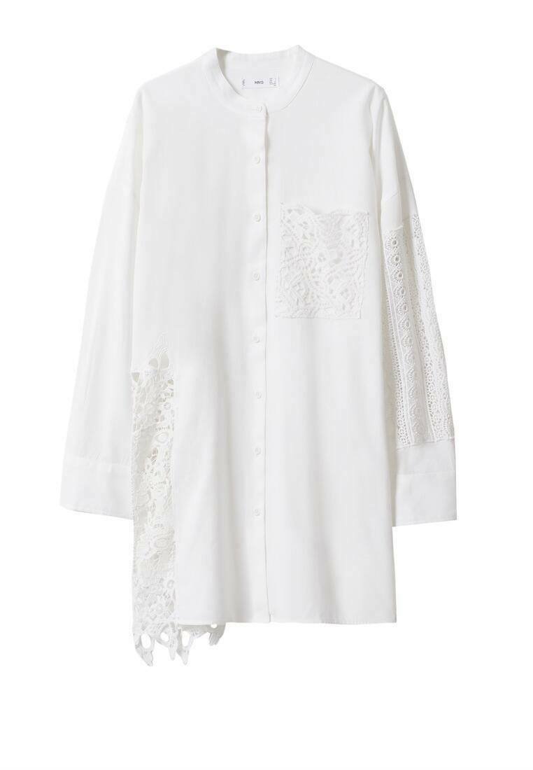 Mango Overhemdblouse crème Mango Overhemdblouse crème