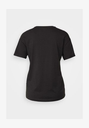 T-shirt en coton noir avec col rond et manches courtes. Présente un dos uni sans graphiques ni embellissements.