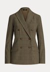 GLEN CHECK DOUBLE BREASTED WOOL BLAZER - Bleiseri - brown multi