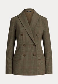 Lauren Ralph Lauren GLEN CHECK DOUBLE BREASTED WOOL BLAZER - Kratka jakna - brown multi