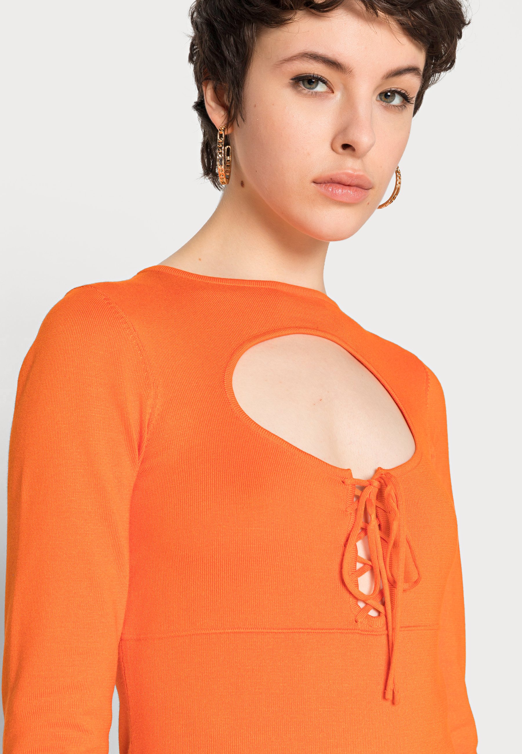 lace up jumper dress