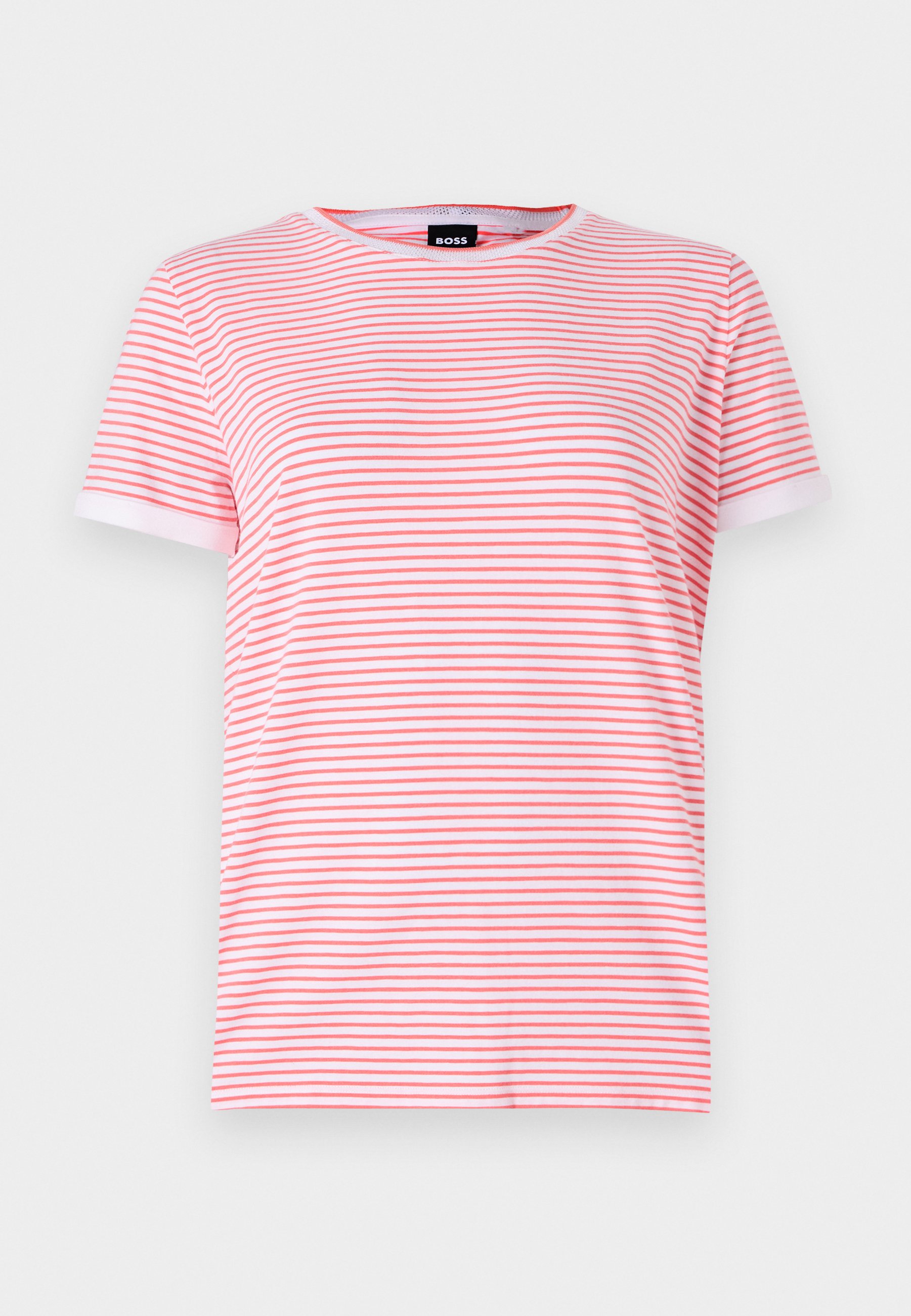 売れ筋商品|||ボス Tシャツ レディース トップス EMASA - Print T-shirt - dark pink BOSS EMASA - Print T-shirt - dark pink/pink - Zalando
