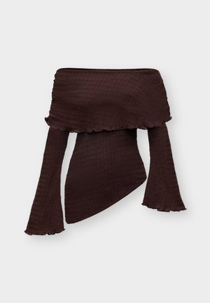 ONLY, ONLILSE OFF SHOULDER TOP - T-shirt à manches longues - deep mahogany