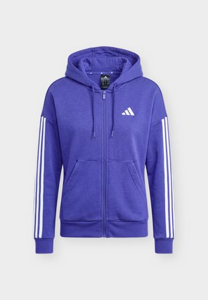 adidas Sportswear, ESSENTIALS 3 STRIPES FULL ZIP HOODIE - Felpa con zip - pure purple/white