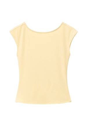 & OTHER STORIES, & OTHER STORIES FITTED OPEN-BACK T-SHIRT - Basic T-shirt - butter yellow