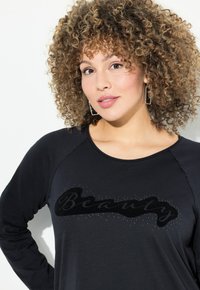 Ulla Popken FLOCKED BEAUTY - Langarmshirt - black