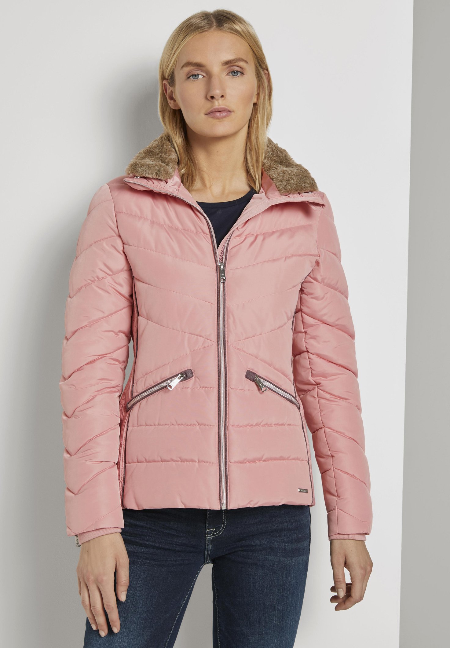light pink winter jacket