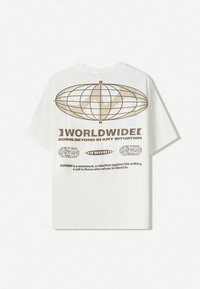 Bershka SHORT SLEEVE - Printtipaita - white