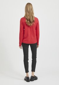 VILA VIRIL V-NECK NOOS - Jumper - barbados cherry