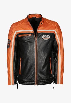 Mustang GUNNER - Skinnjacka - schwarz orange