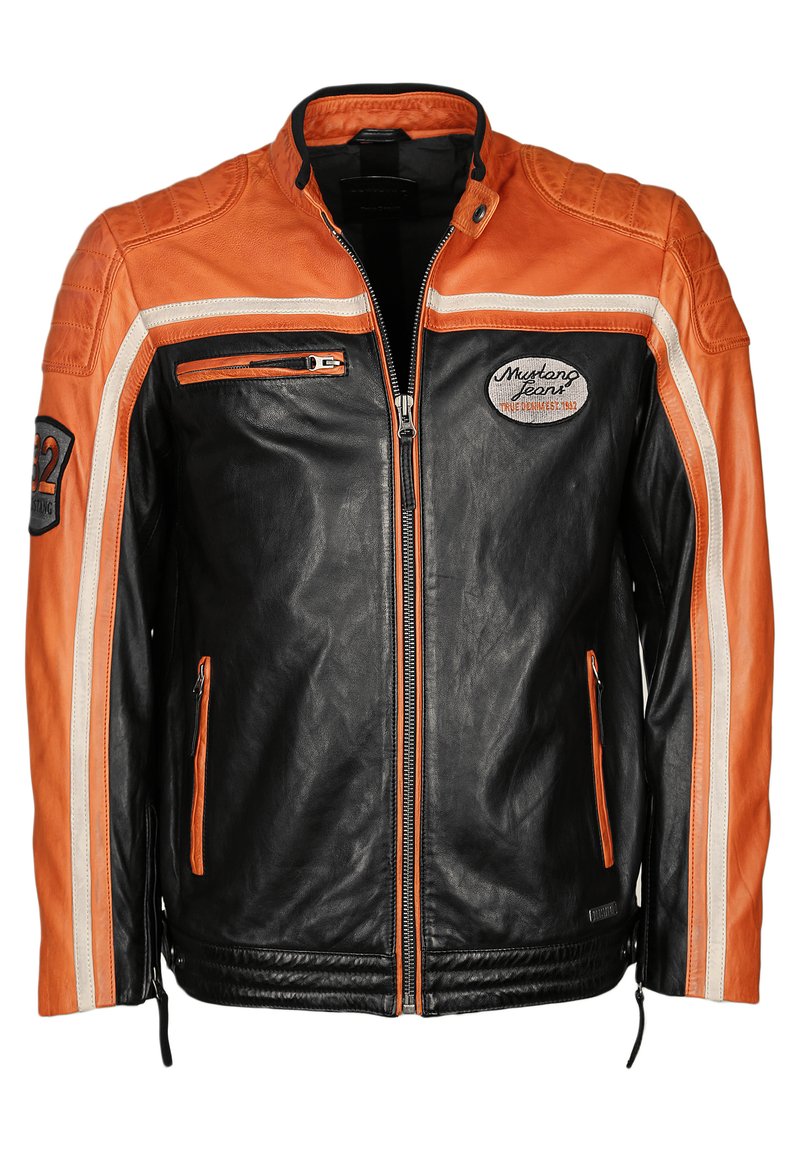 Mustang GUNNER - Læderjakker - schwarz orange