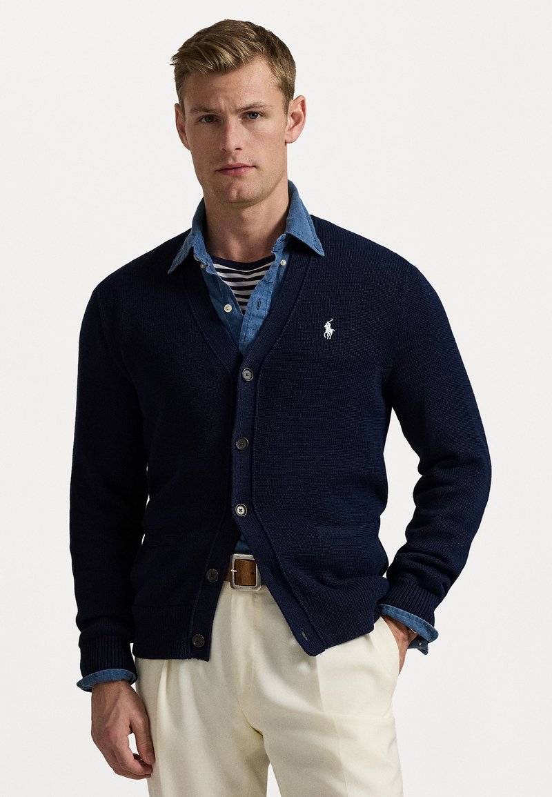 Polo Ralph Lauren - COTTON V-NECK CARDIGAN - Gilet - hunter navy, Agrandir