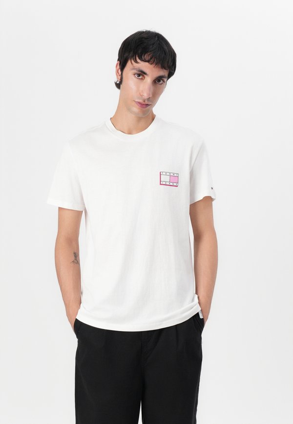 SLIM POP COLOR FLAG TEE - Print T-shirt - ecru4