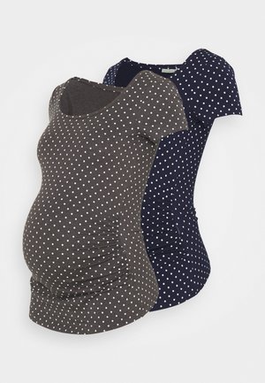 2 PACK - T-shirts med print - dark grey/dark blue