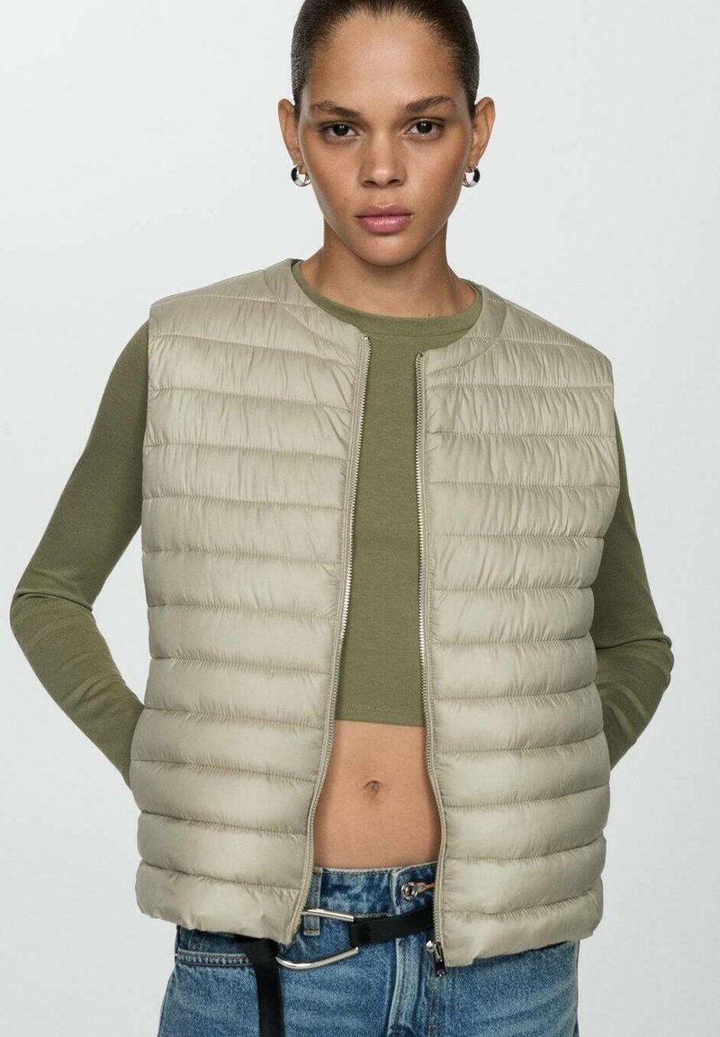 Mango Brezrokavnik - mottled light grey