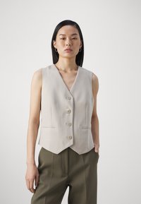 DKNY - BUTTON WELT POCKET VEST - Bodywarmer - pebble Miniatuurafbeelding 1