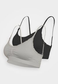 MATERNITY SEAMLESS BRA 2 PACK - Hosszított melltartó - grey/black