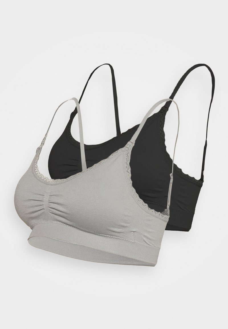 Anna Field - MATERNITY SEAMLESS BRA 2 PACK - Bustier - grey/black, Vergrößern