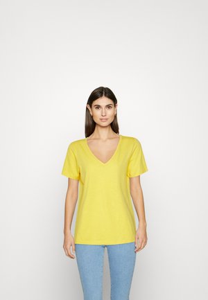 SLUB V-NECK - T-shirt basic - yellow