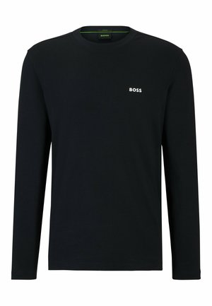 Must värv, pikakäiselise T-särgi, mis on valmistatud puuvillast. Omab ümmargust kaela ja väikest valget "BOSS" logo vasakul rinnal. Lihtne disain.