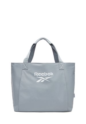 Borsa tote Reebok grigio chiaro con due manici e logo bianco centrato sulla parte anteriore.
