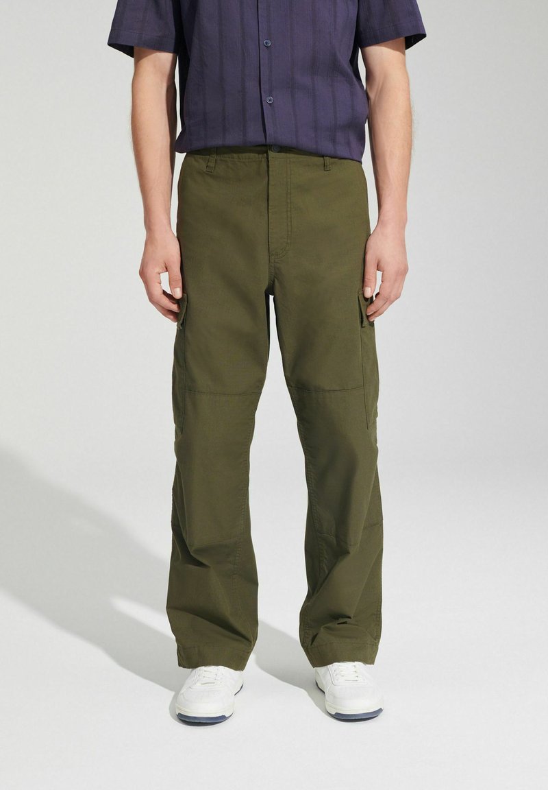 Next RELAXED FIT RIPSTOP - Oldalzsebes nadrágok - khaki green