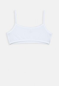 Hvit bomulls-bralette med justerbare stropper, søml�øst design og myk tekstur. Har et bredt underbånd for støtte og komfort.