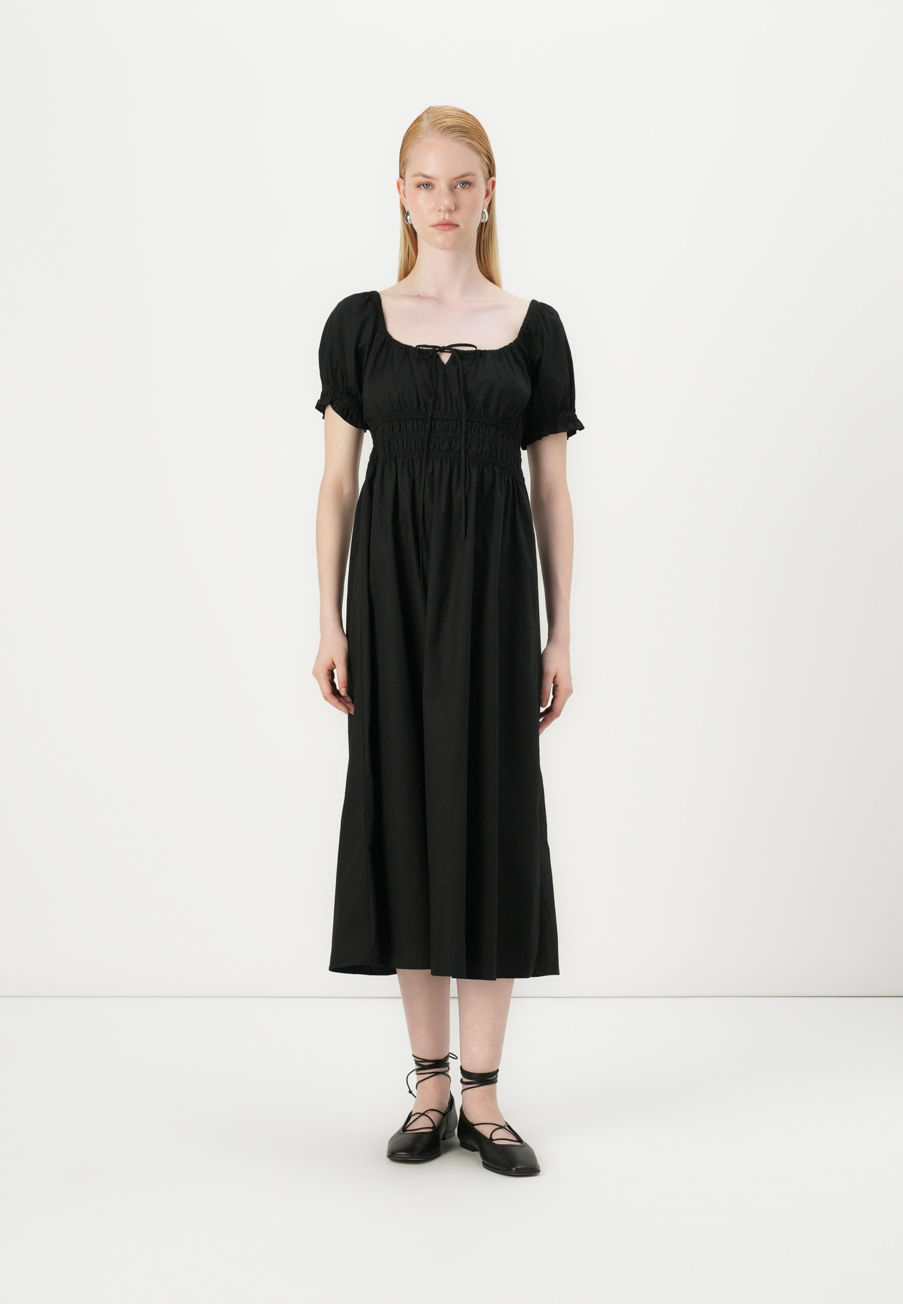 VILA VIVILLAS MIDI SMOCK DRESS - Day dress - black - Zalando.ie