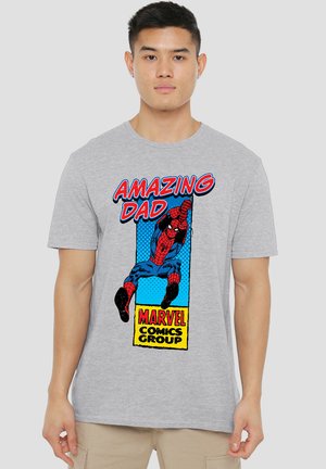 CORNER BOX FATHERS DAY AMAZING SPIDER-MAN DAD - Print T-shirt - mottled grey