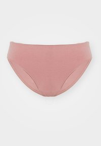 Pink cotton underwear with a smooth texture, mid-rise waist, and subtle side cutouts. Features no visible seams or additional accents.