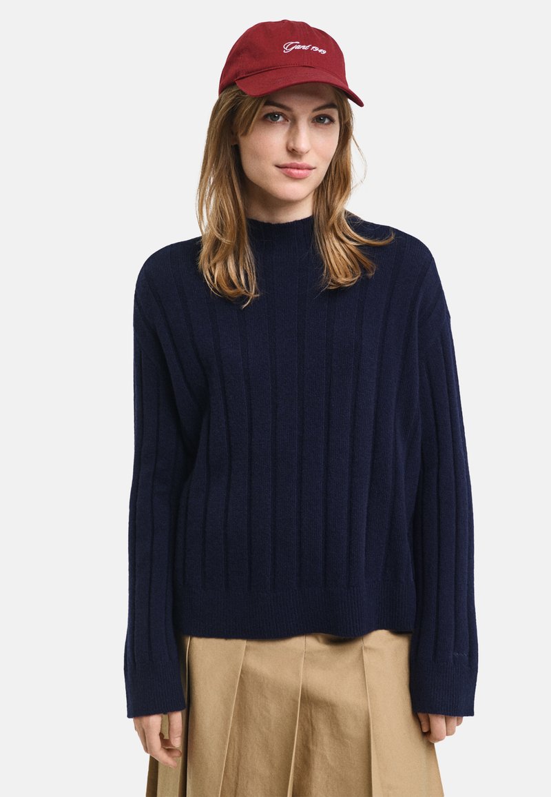 GANT WIDE STAND COLLAR - Pullover - evening blue