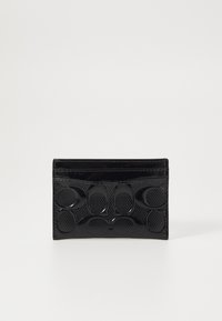 COACH PATENT SIGNATURE LEATHER ESSENTIAL CARD CASE - Portofel - black