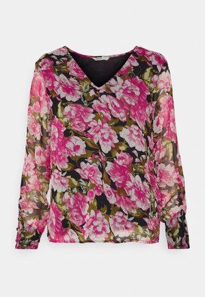 ONLY Petite ONLSAGA V-NECK - Bluza - black/rosemary