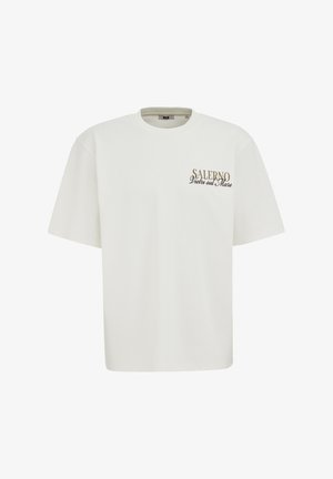 WE Fashion, Nyomott mintás póló - off-white