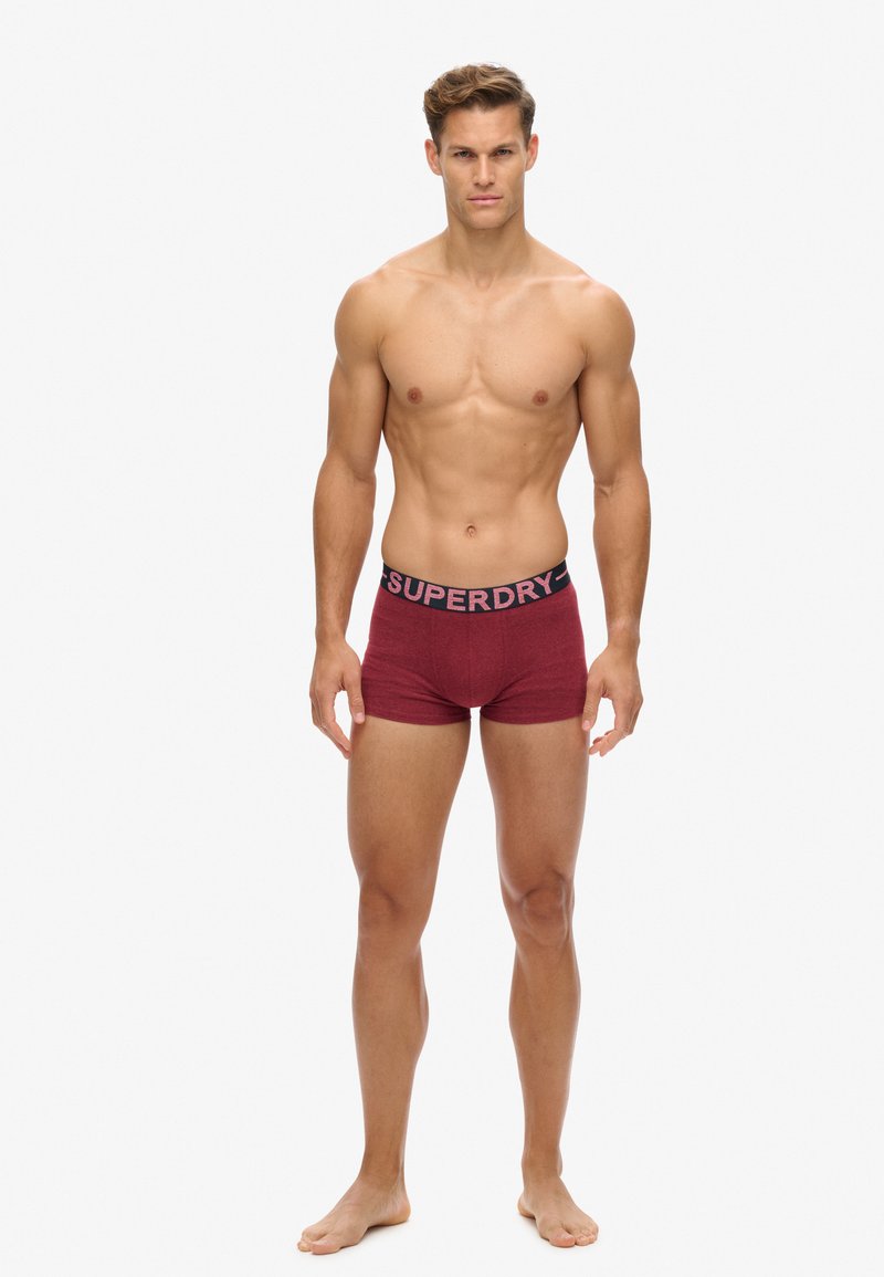 Superdry & Co 3ER PACK- TRIPLE LOGOBUND - Calzoncillos - berry red marl mid red grit dark indigo blue marl