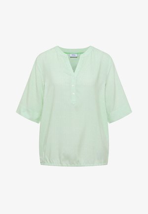 Cecil, SHORT-SLEEVE BLOUSE WITH SPLIT NECK AND STRIPES - Blouse - juicy lime