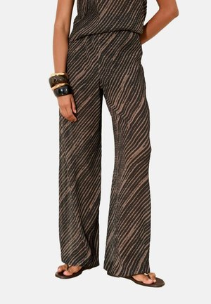 Lipsy, REGULAR FIT - WIDE LEG TROUSERS . - Trousers - black  brown striped