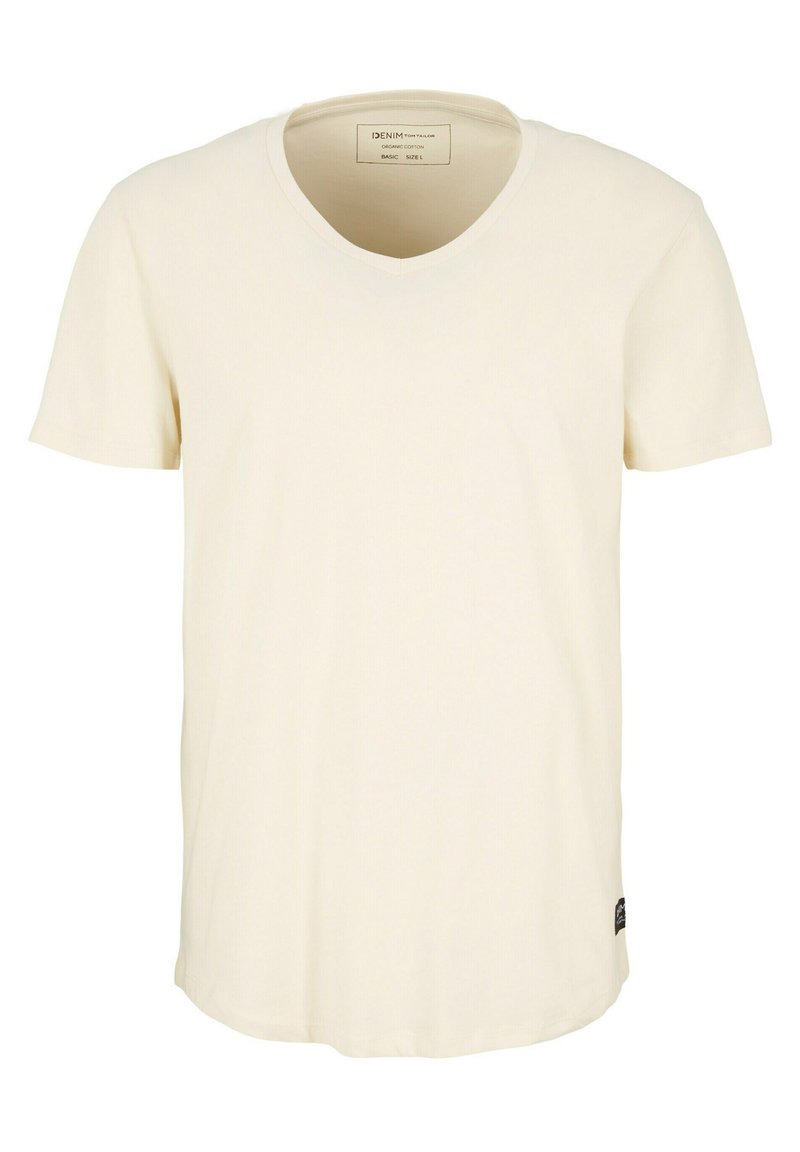 Herren T-Shirts basic | TOM TAILOR KURZARM V-AUSSCHNITT T-Shirt basic beige - QL12265 Herren T-Shirts basic | TOM TAILOR KURZARM V-AUSSCHNITT T-Shirt basic beige - QL12265