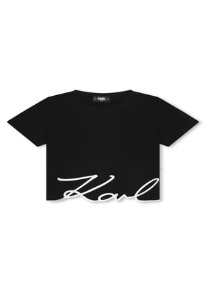 AVEC LOGO BRODÉ EN BAS - T-shirt print - black