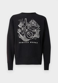 FREQUENT FLYER CREW NECK - Bluză de molton - black