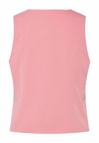 Rosa ärmelloses Oberteil mit glatter Textur und geradem Saum. Das maßgeschneiderte Design zeichnet sich durch dezente Seitennähte und einen runden Ausschnitt aus.