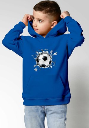 MoonWorks FUSSBALL SPORT GESCHENKE AUFDRUCK PRINT - Kapuzenpullover - blau